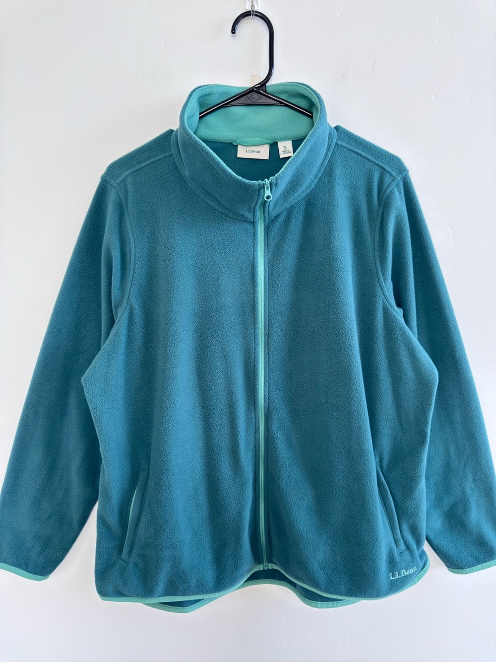 L.L.Bean Feather Fleece Full Zip Jacket Teal Blue Women’s XL Petite Gorpcore
